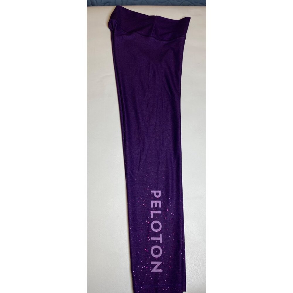 Peloton Purple Glitter "Sundays With Love" High-Waisted Leggings Womens Size XS - Picture 10 of 10